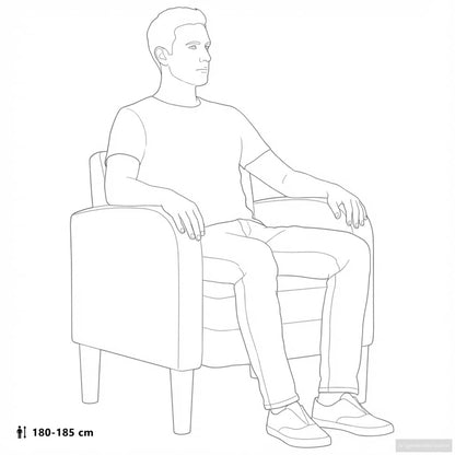 Fauteuil met armleuningen 54 cm kunstleer grijs