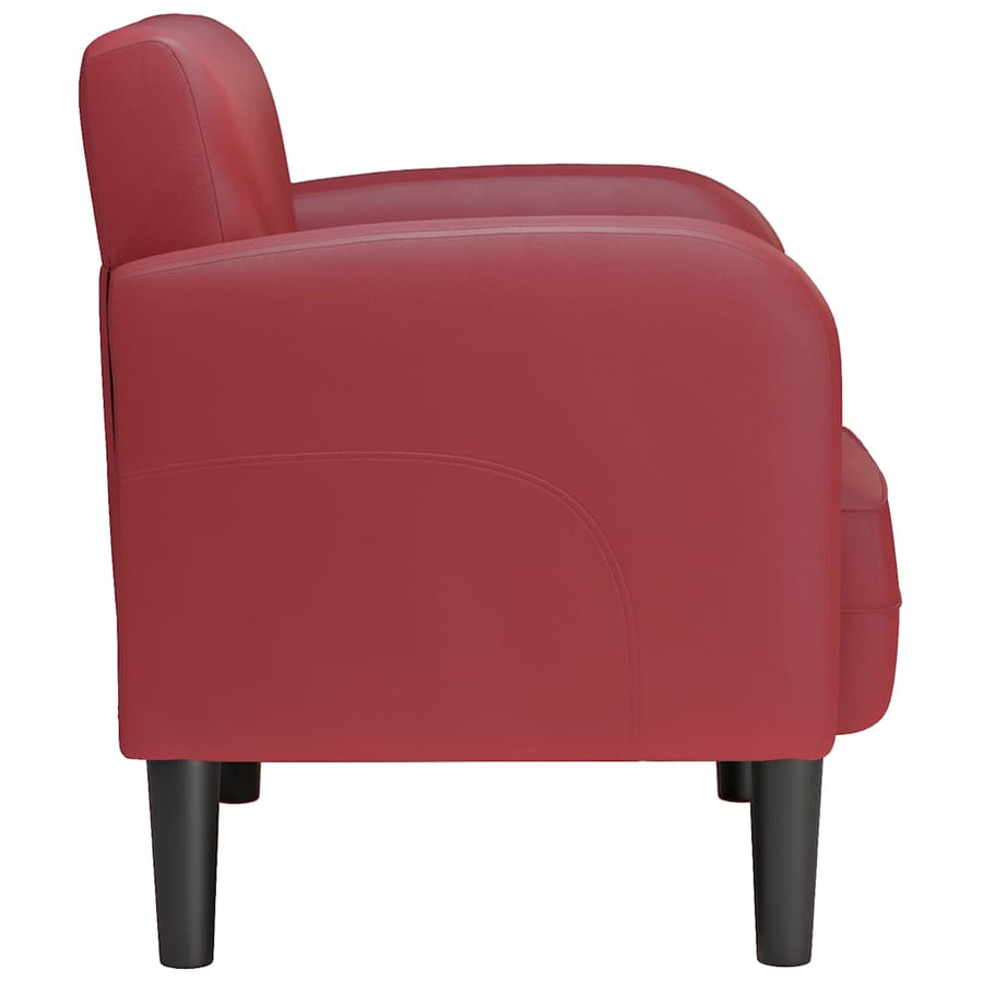 Fauteuil met armleuningen 54 cm kunstleer wijnrood