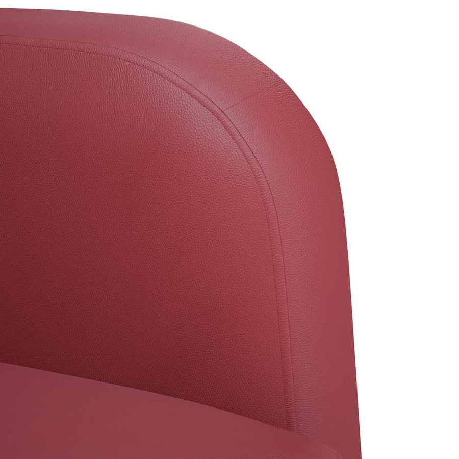 Fauteuil met armleuningen 54 cm kunstleer wijnrood
