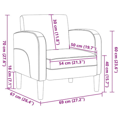 Fauteuil met armleuningen 54 cm kunstleer wijnrood
