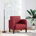 Fauteuil 54 cm kunstleer wijnrood