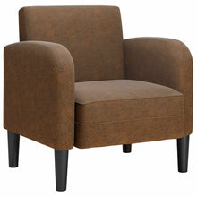 Fauteuil met armleuningen 54 cm kunstleer bruin