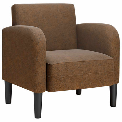 Fauteuil met armleuningen 54 cm kunstleer bruin