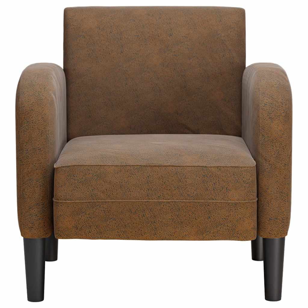 Fauteuil met armleuningen 54 cm kunstleer bruin