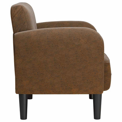 Fauteuil met armleuningen 54 cm kunstleer bruin