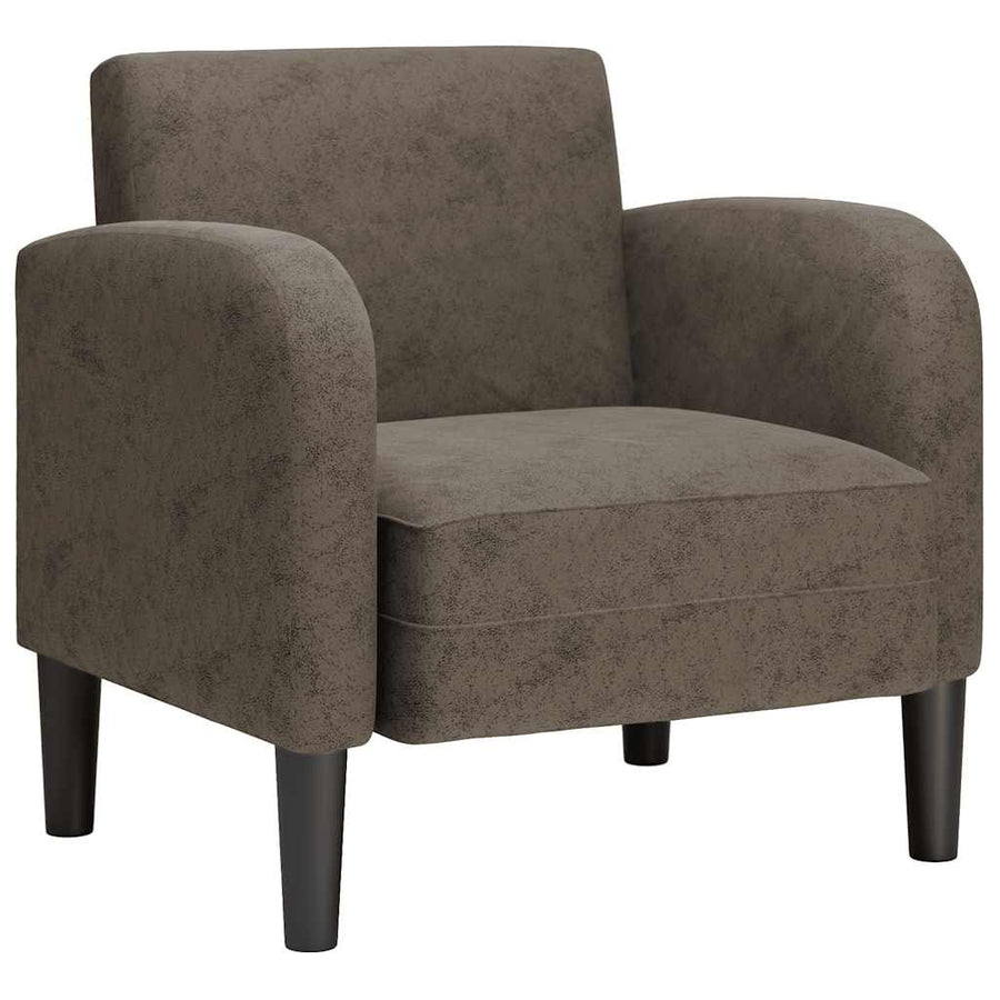 Fauteuil met armleuningen 54 cm kunstleer donkergrijs
