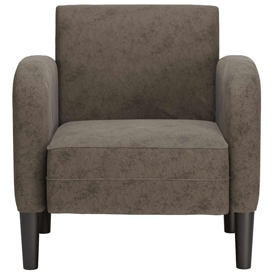 Fauteuil met armleuningen 54 cm kunstleer donkergrijs
