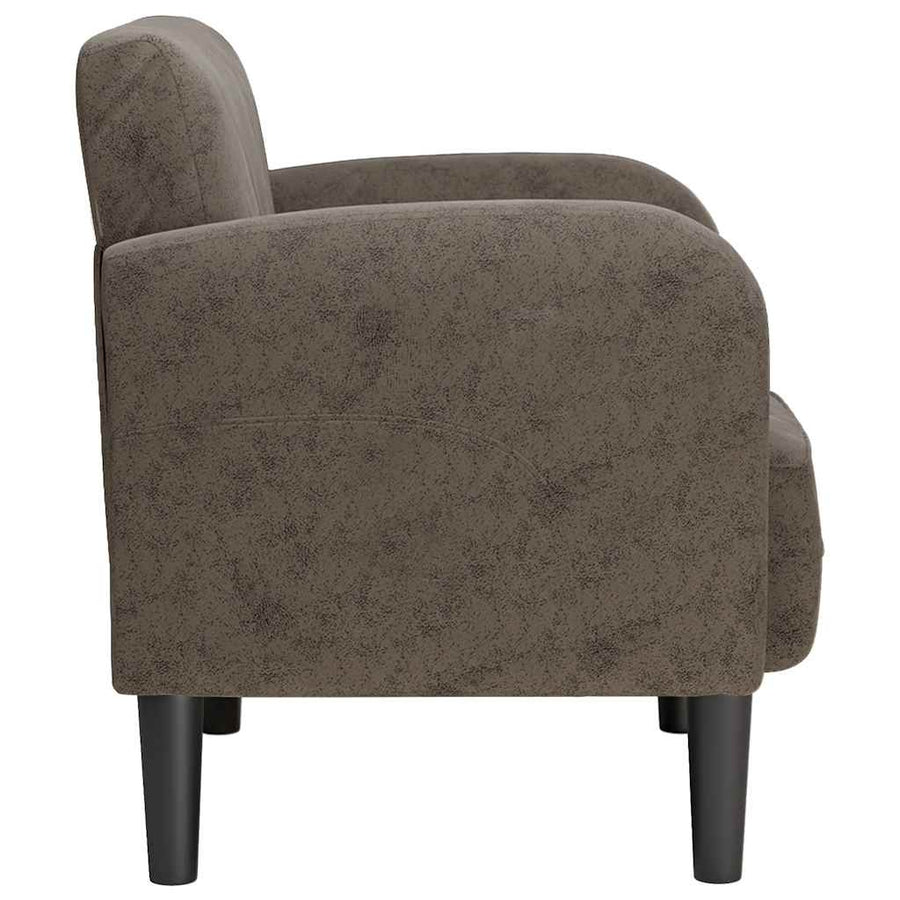 Fauteuil met armleuningen 54 cm kunstleer donkergrijs