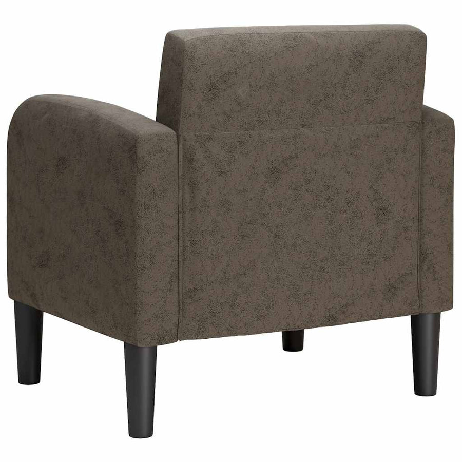 Fauteuil met armleuningen 54 cm kunstleer donkergrijs