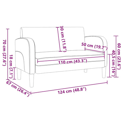 Loveseat bank 110 cm kunstleer zwart