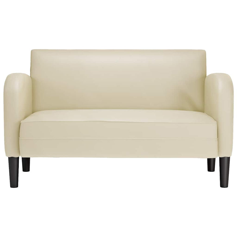 Loveseat bank 110 cm kunstleer crèmekleurig