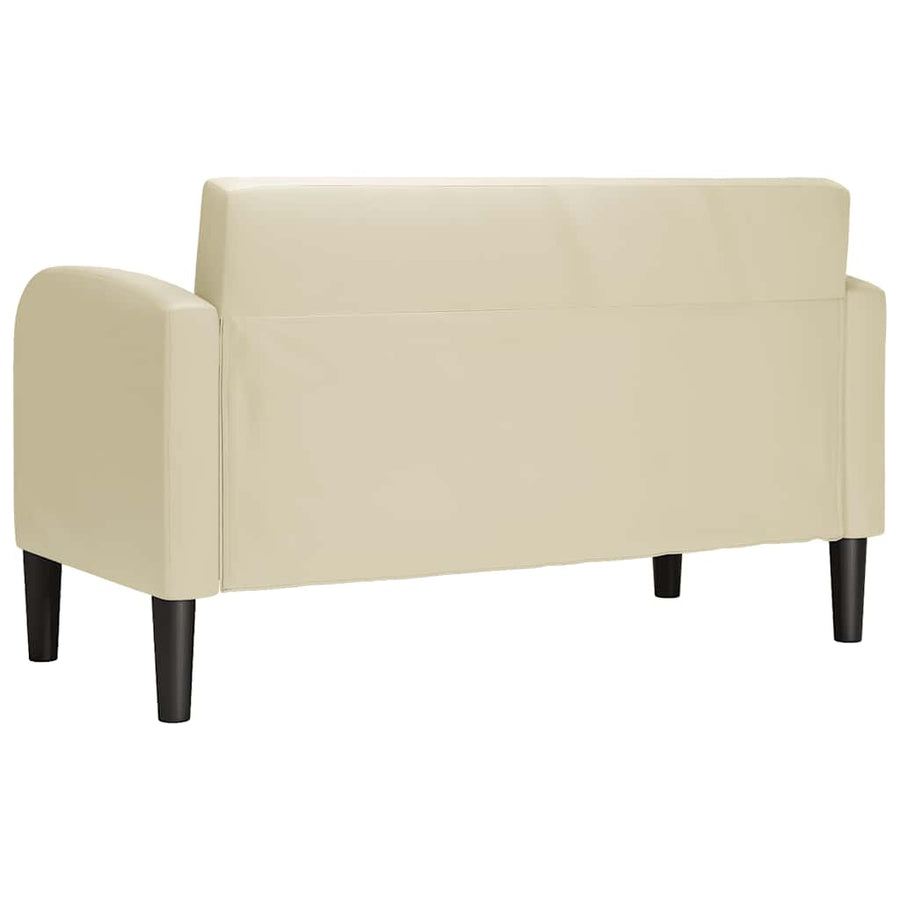 Loveseat bank 110 cm kunstleer crèmekleurig