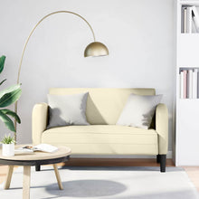 Loveseat bank 110 cm kunstleer crèmekleurig
