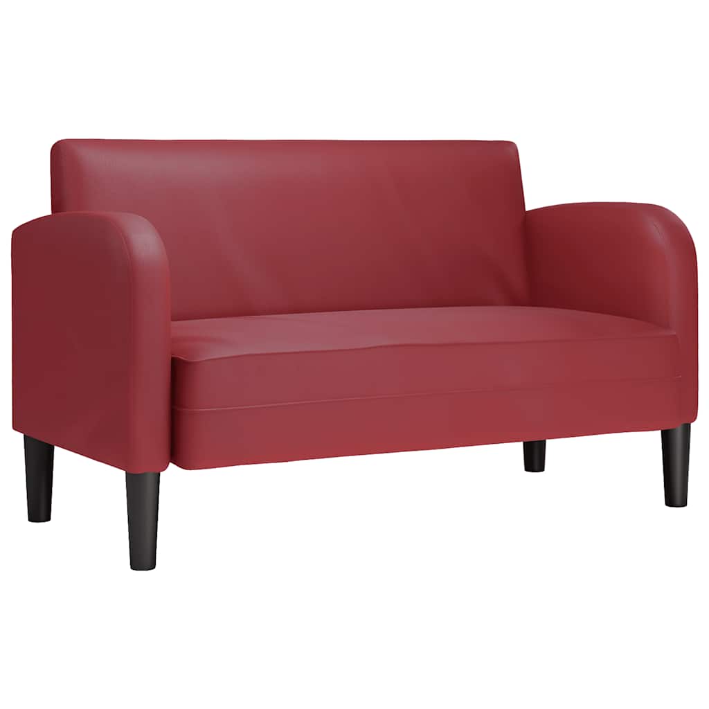 Loveseat bank 110 cm kunstleer wijnrood