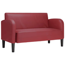 Loveseat bank 110 cm kunstleer wijnrood