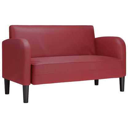 Loveseat bank 110 cm kunstleer wijnrood