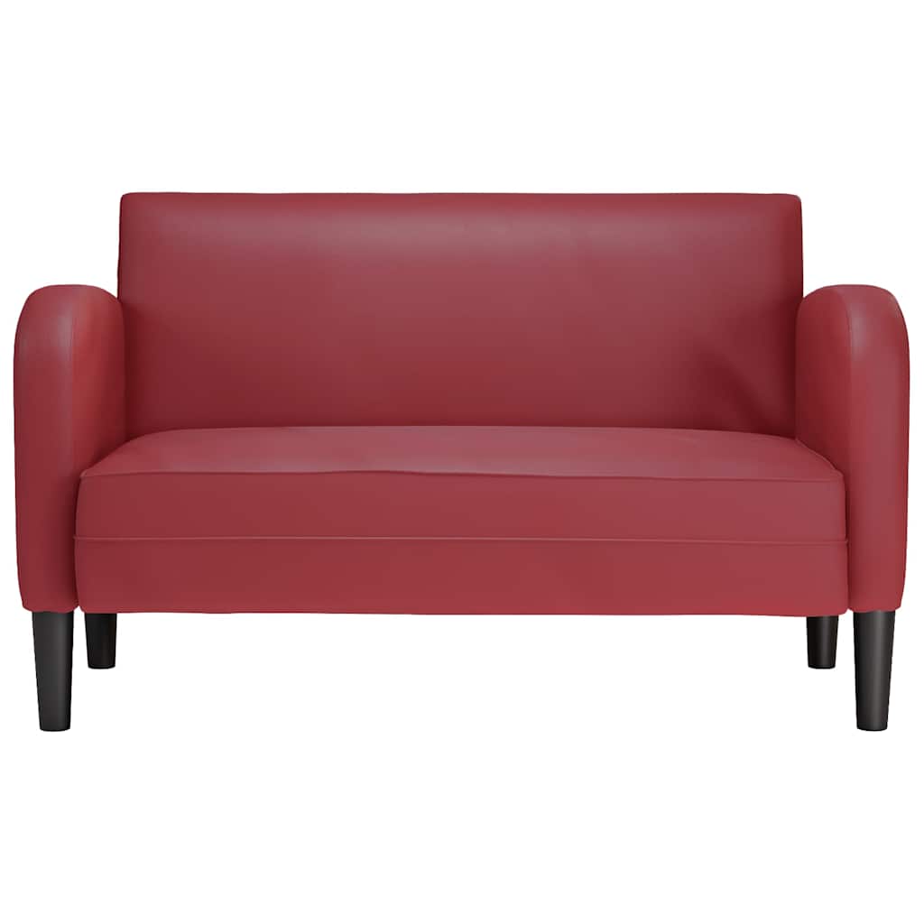 Loveseat bank 110 cm kunstleer wijnrood