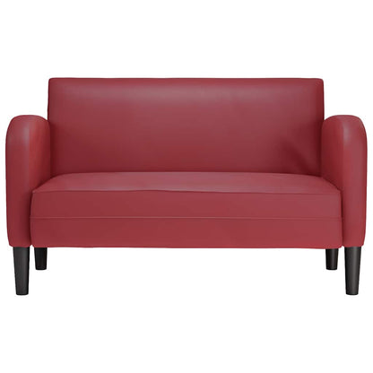 Loveseat bank 110 cm kunstleer wijnrood