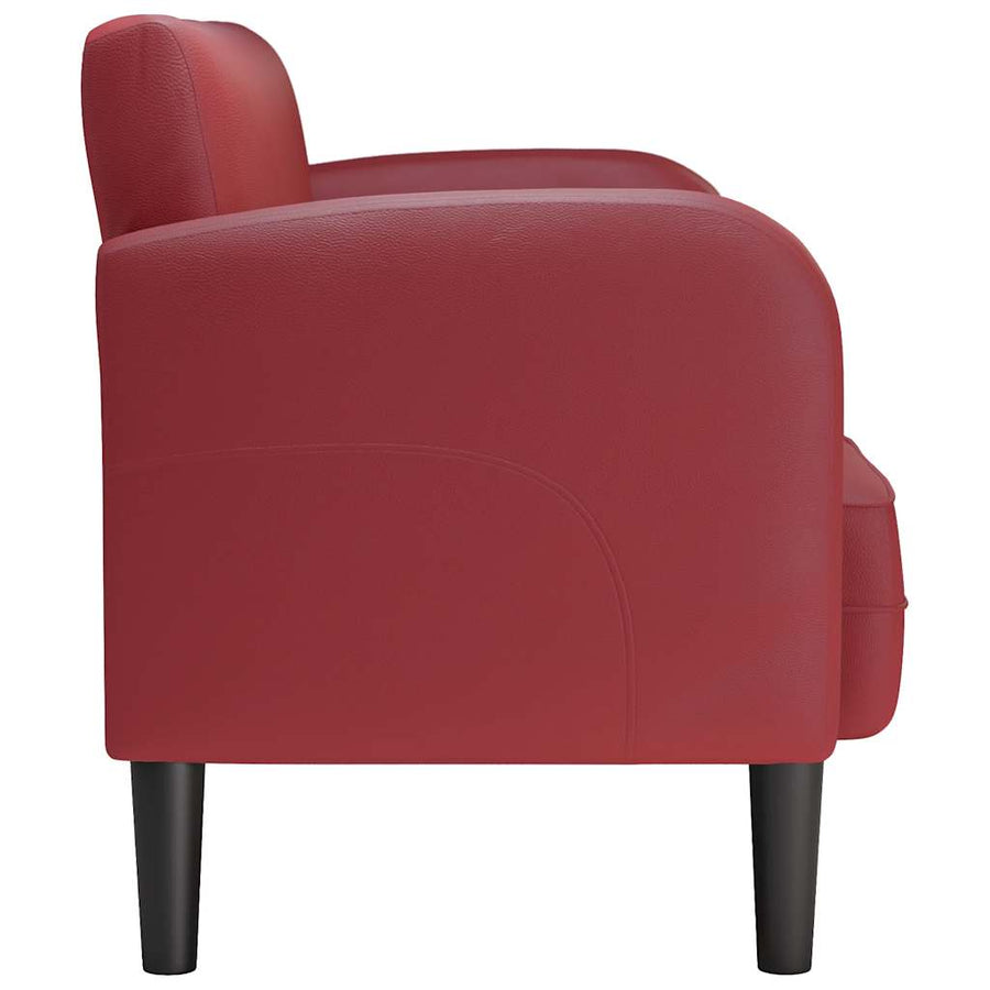 Loveseat bank 110 cm kunstleer wijnrood