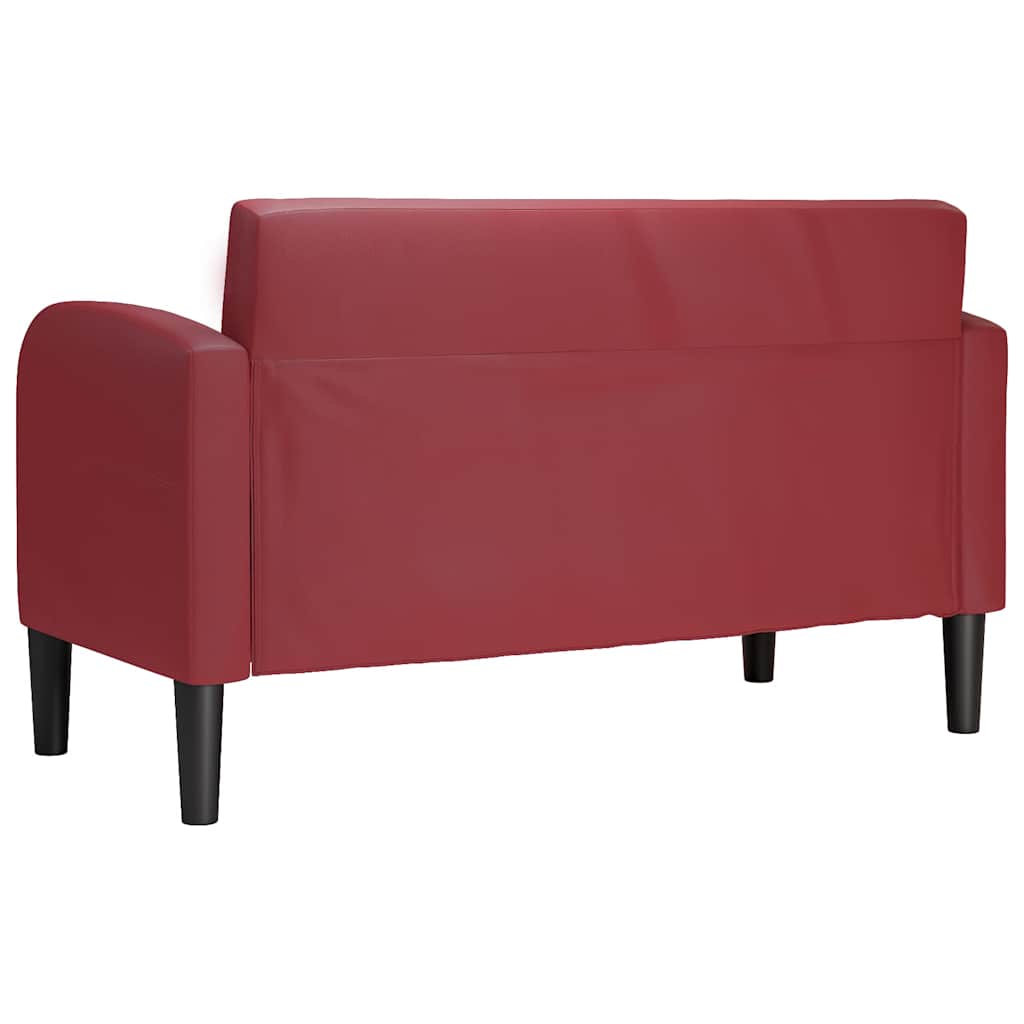 Loveseat bank 110 cm kunstleer wijnrood