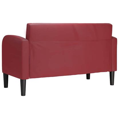 Loveseat bank 110 cm kunstleer wijnrood