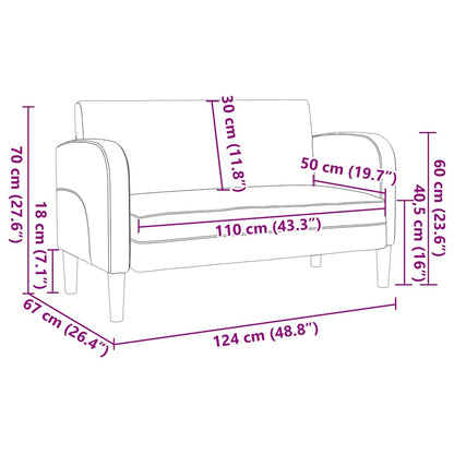 Loveseat bank cappuccino 110 cm kunstleer