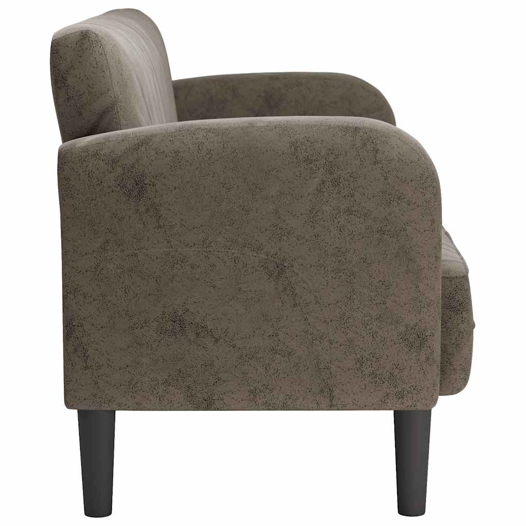 Loveseat bank 110 cm kunstleer donkergrijs