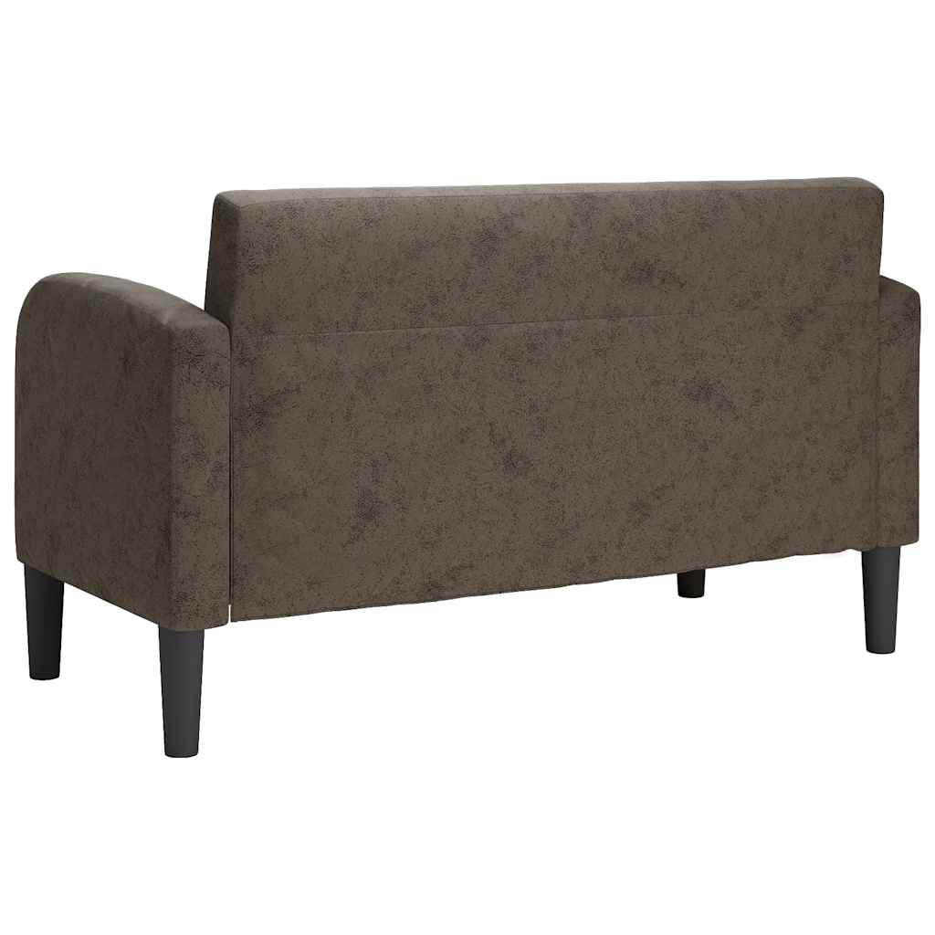 Loveseat bank 110 cm kunstleer donkergrijs