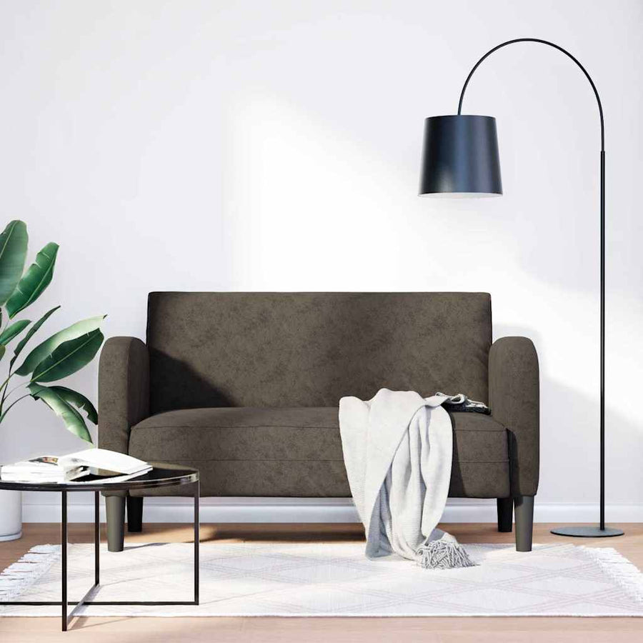 Loveseat bank 110 cm kunstleer donkergrijs