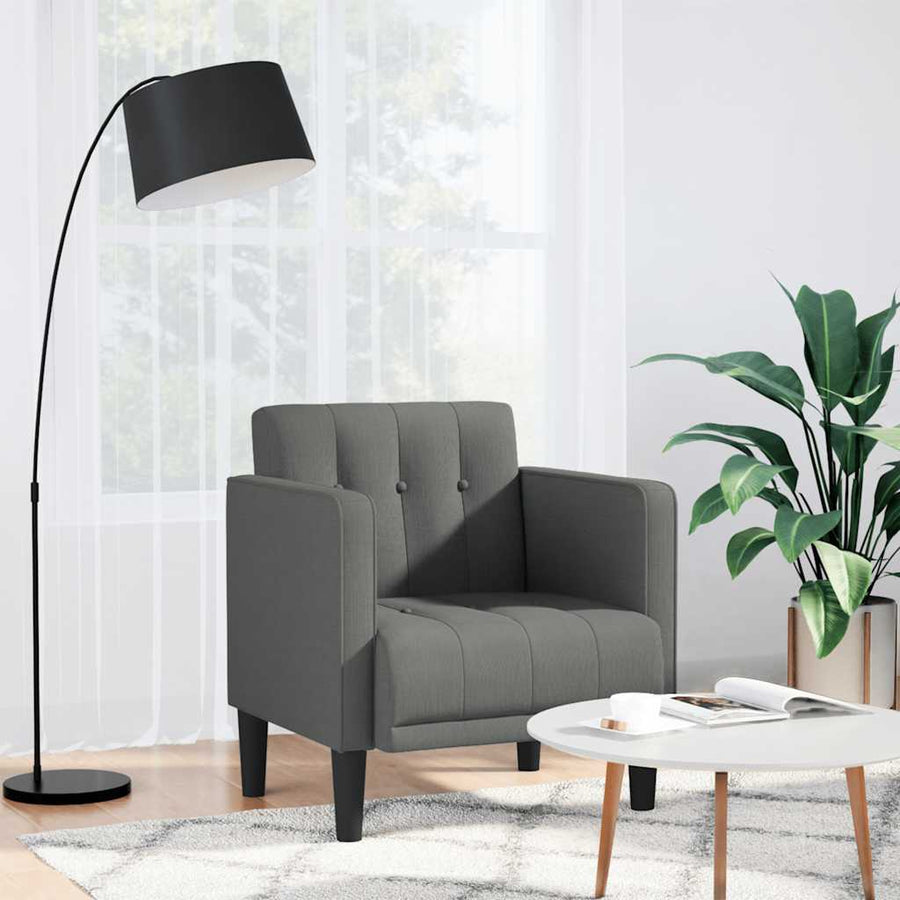 Fauteuil Met Armleuningen 53 Cm Stof Donkergrijs