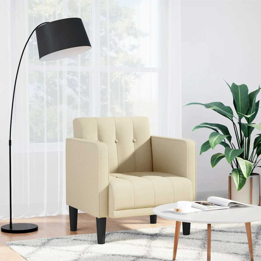 Fauteuil met armleuningen Crème 53 cm Stof