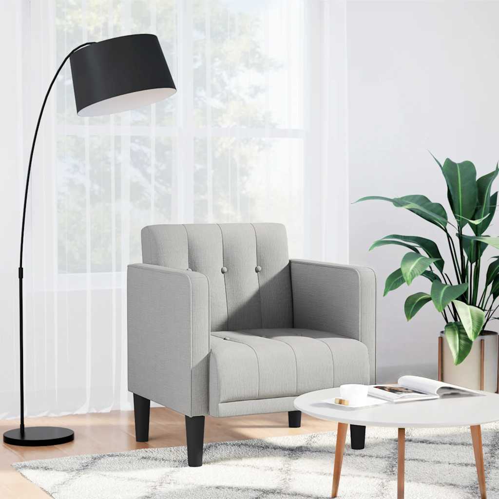 Fauteuil met armleuningen Wolkengrijs 53 cm Stof