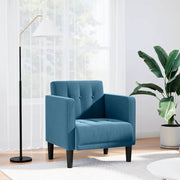 Fauteuil blauw fluweel 53 cm
