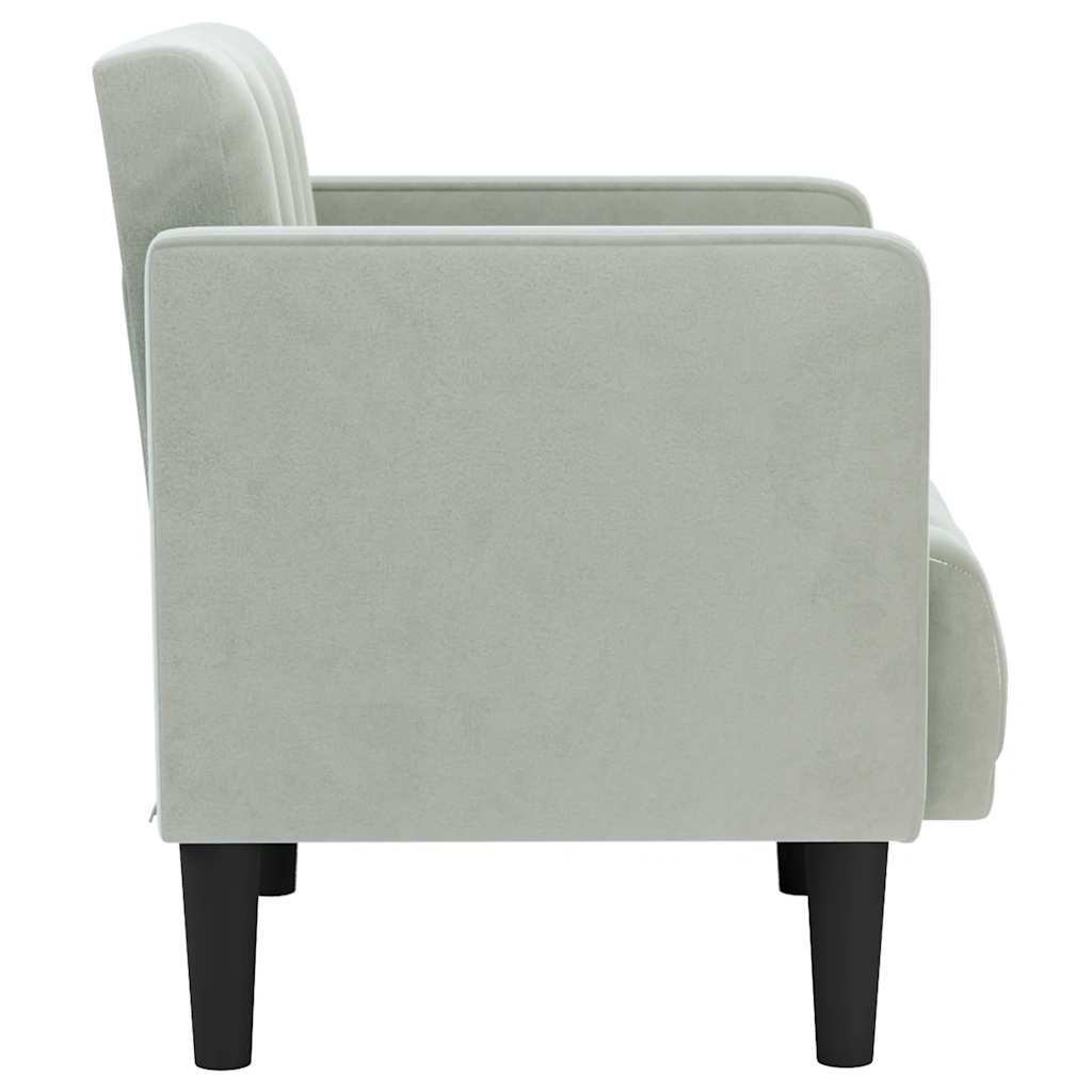 Fauteuil met armleuningen Lichtgrijs 53 cm Fluweel