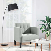 Fauteuil lichtgrijs fluweel 53 cm