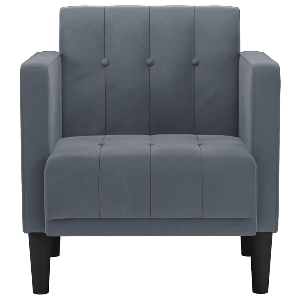 Fauteuil met armleuningen Donkergrijs 53 cm Fluweel
