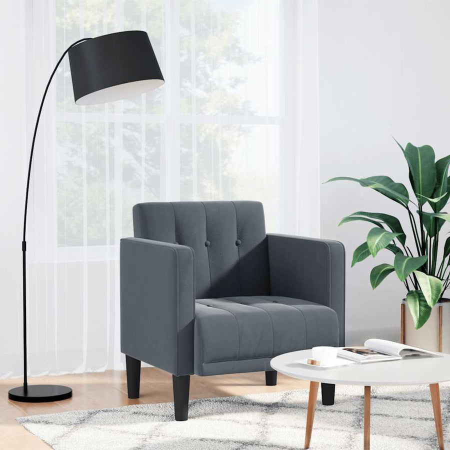 Fauteuil met armleuningen Donkergrijs 53 cm Fluweel