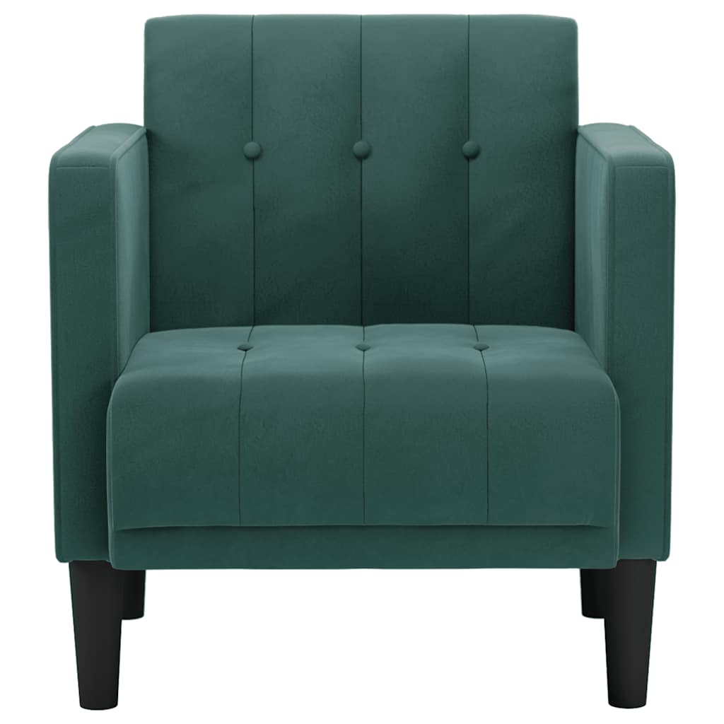 Fauteuil met armleuningen donkergroen 53 cm fluweel
