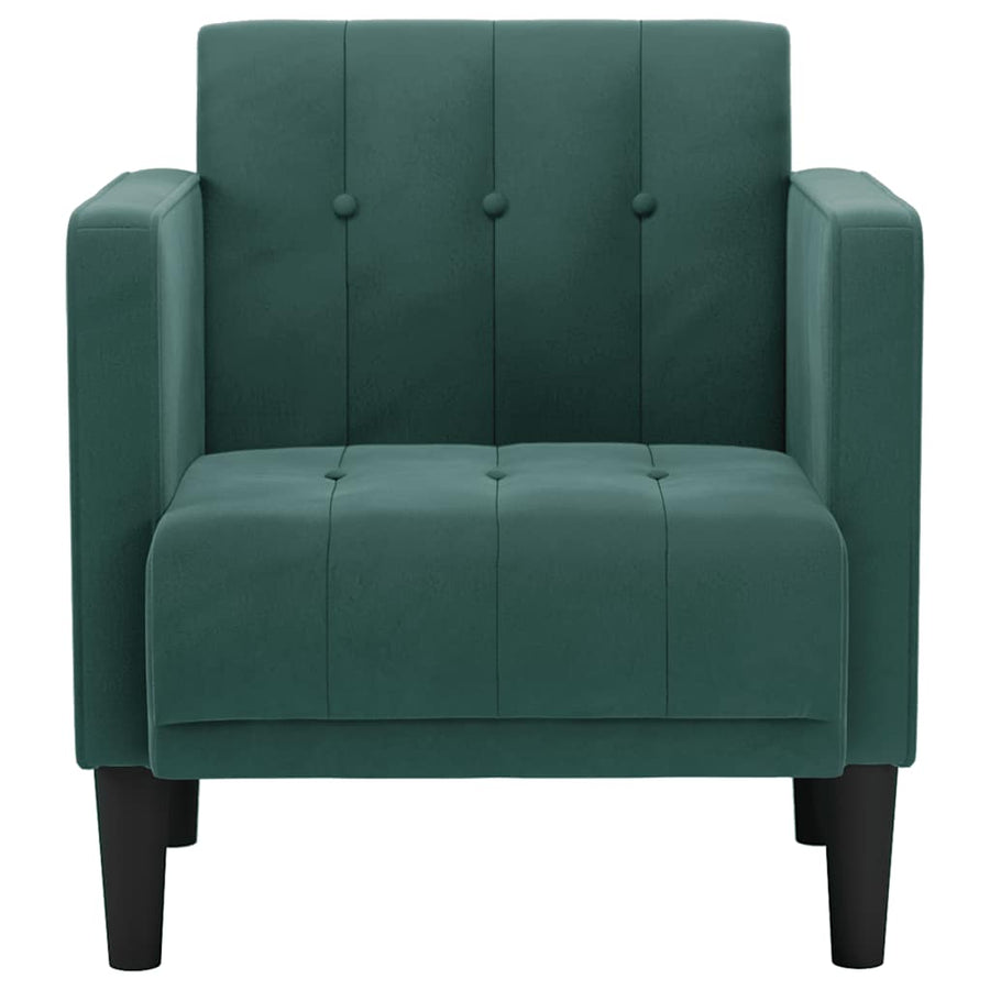 Fauteuil met armleuningen donkergroen 53 cm fluweel