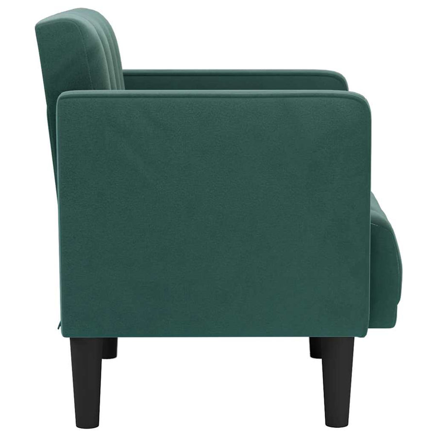 Fauteuil met armleuningen donkergroen 53 cm fluweel