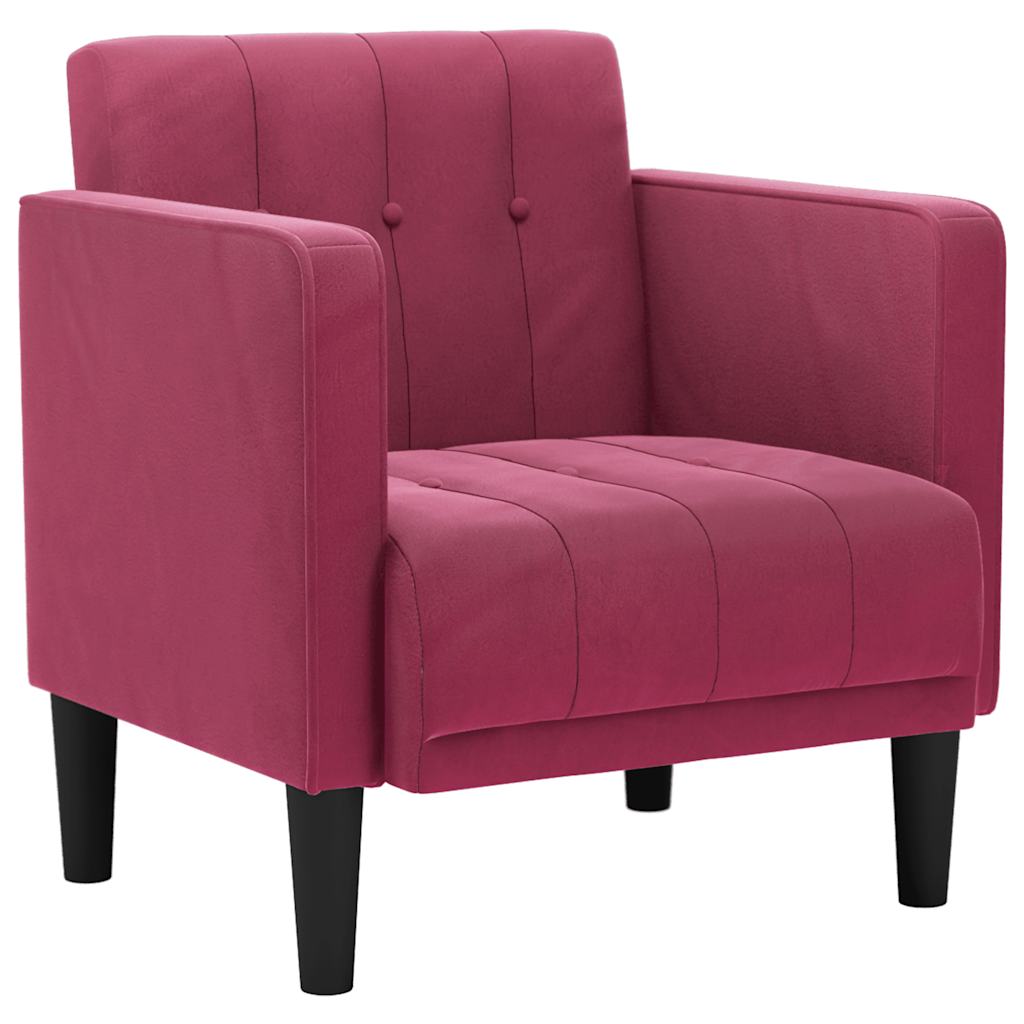 Fauteuil met armleuningen wijnrood 53 cm fluweel
