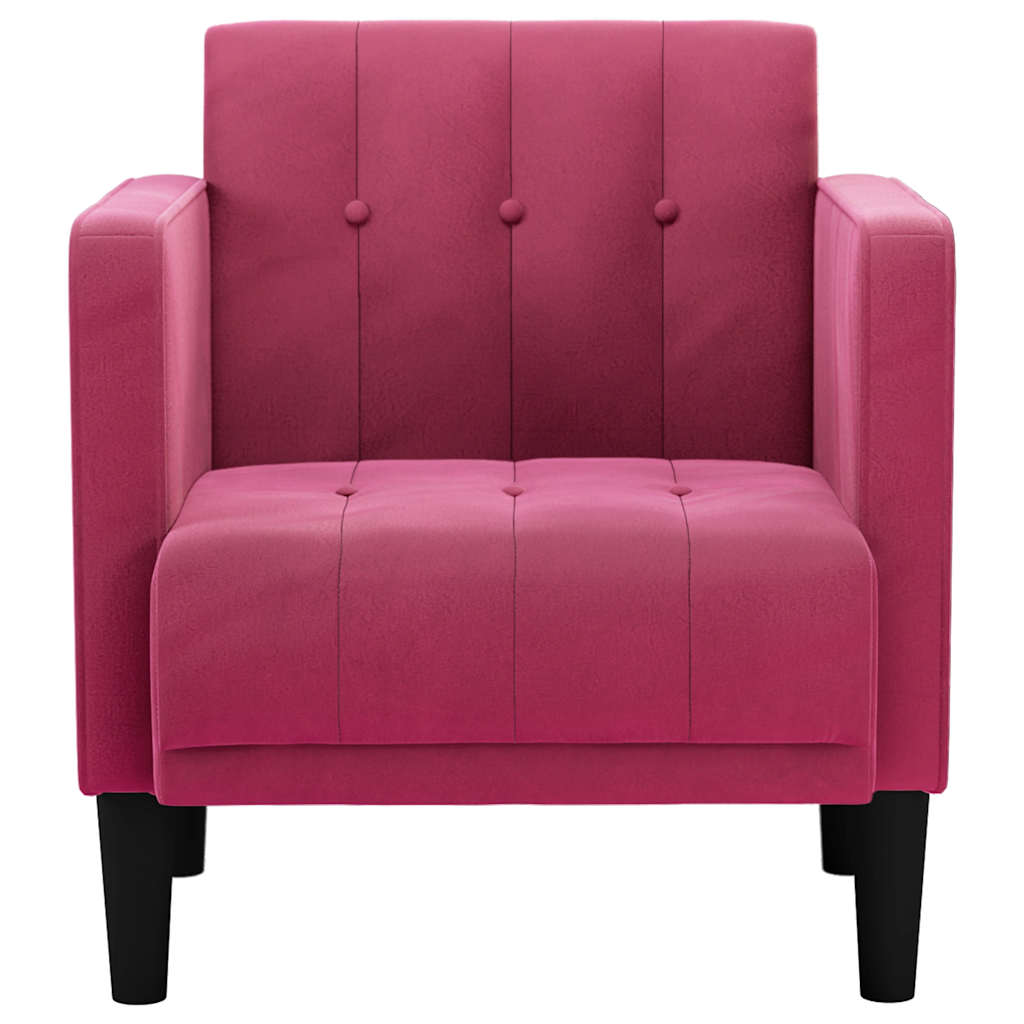 Fauteuil met armleuningen wijnrood 53 cm fluweel