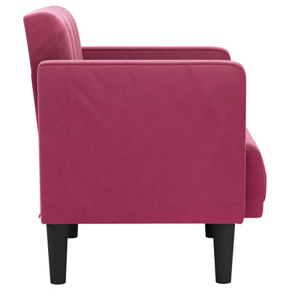 Fauteuil met armleuningen wijnrood 53 cm fluweel