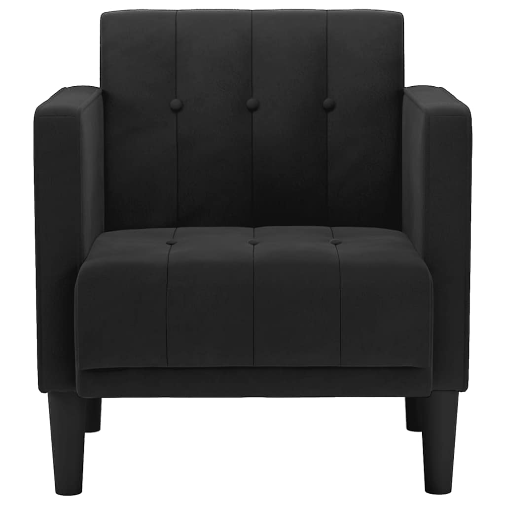 Fauteuil met armleuningen zwart 53 cm fluweel