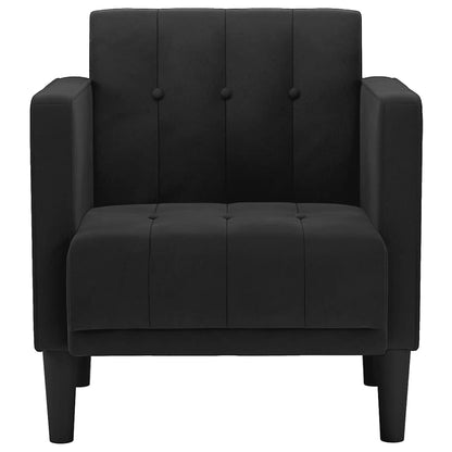 Fauteuil met armleuningen zwart 53 cm fluweel