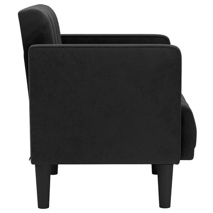 Fauteuil met armleuningen zwart 53 cm fluweel