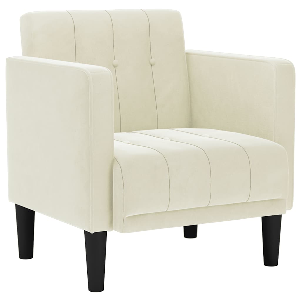 Fauteuil met armleuningen crème 53 cm fluweel