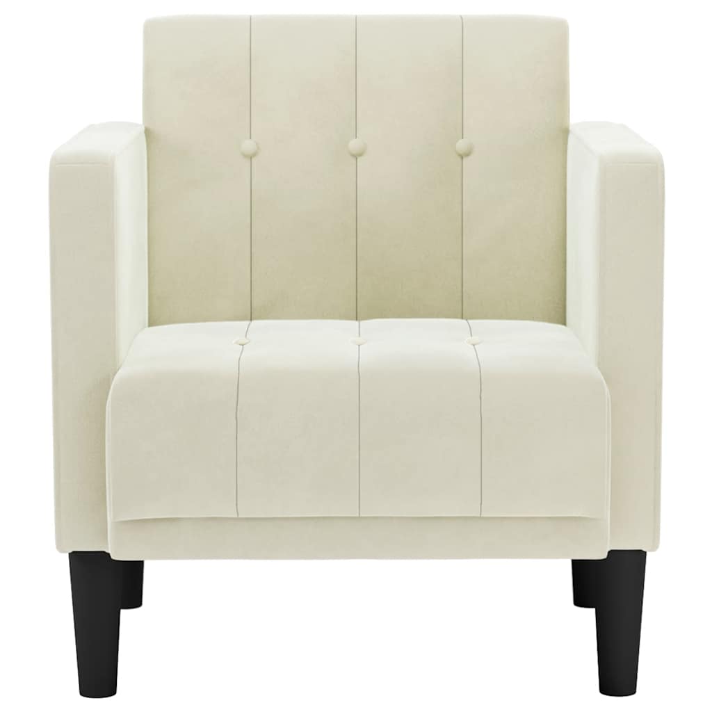 Fauteuil met armleuningen crème 53 cm fluweel