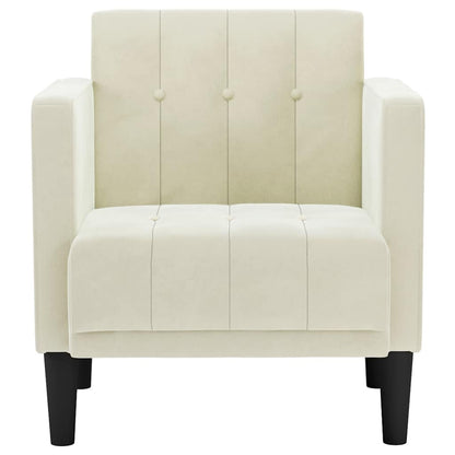 Fauteuil met armleuningen crème 53 cm fluweel