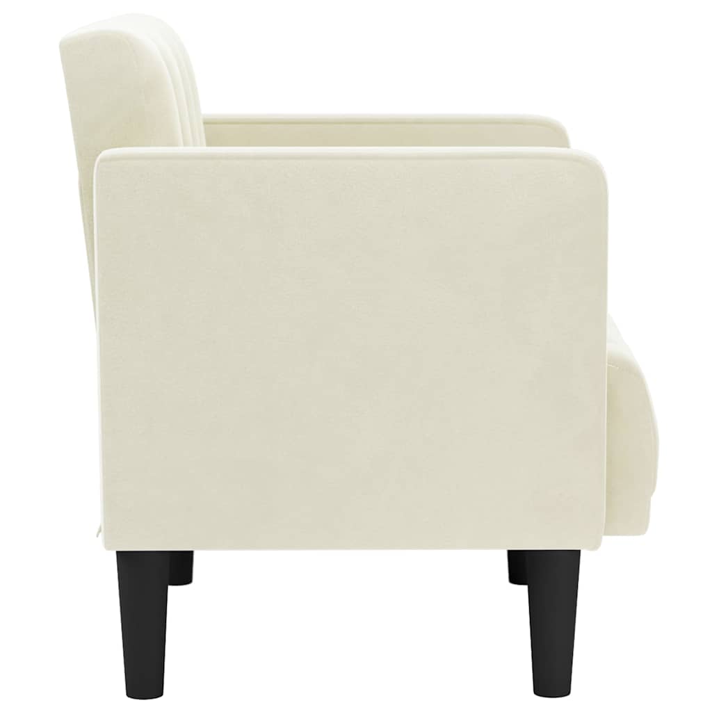 Fauteuil met armleuningen crème 53 cm fluweel